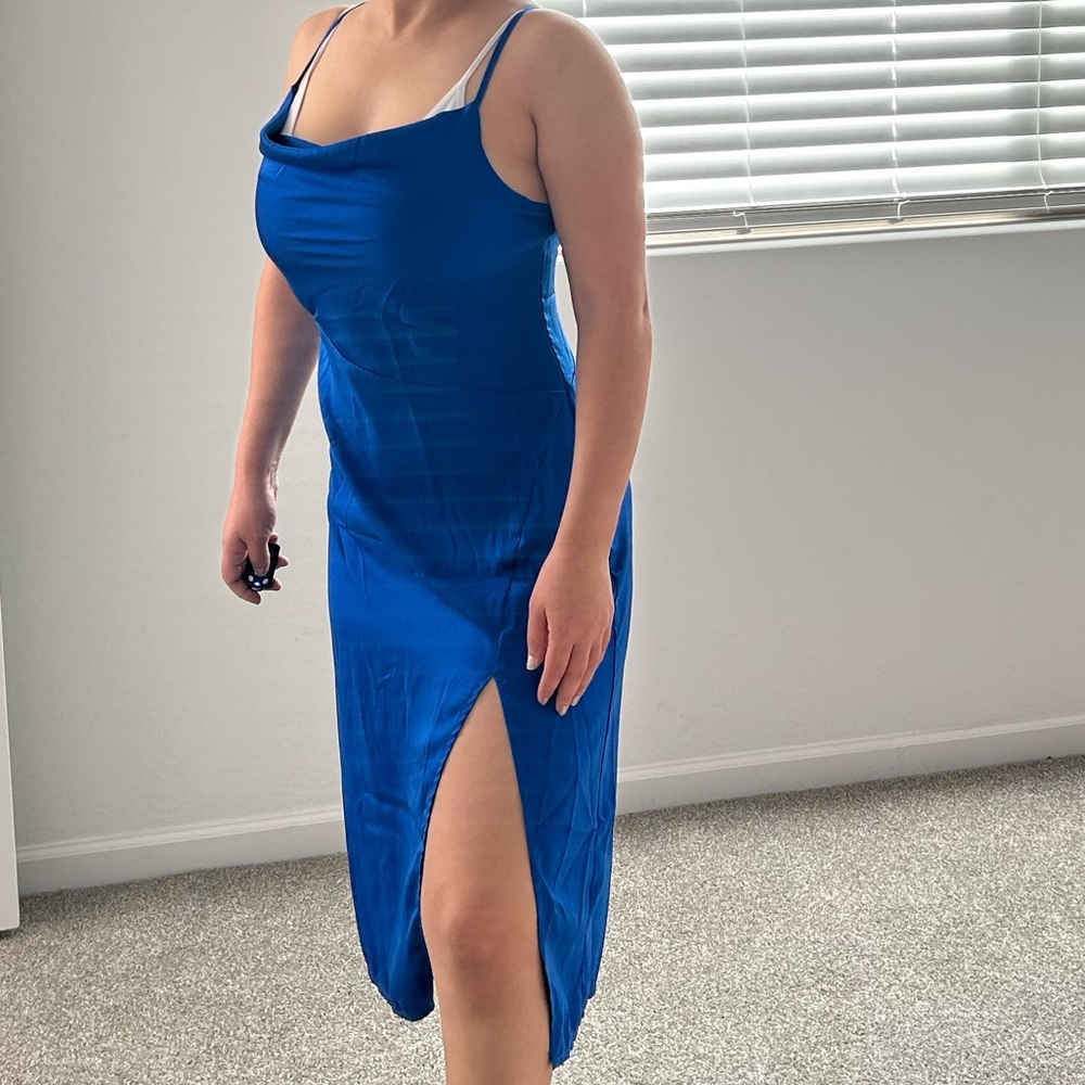 Royal blues slit dress
